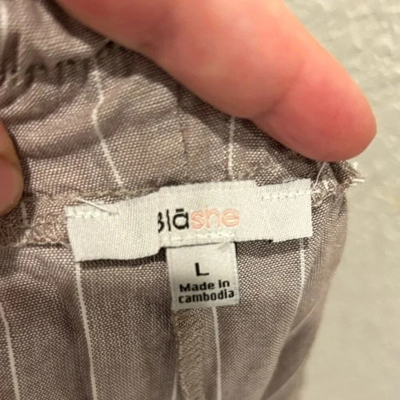 Blashe Brown Gray and White Striped Shorts size Large - Picture 5 of 7